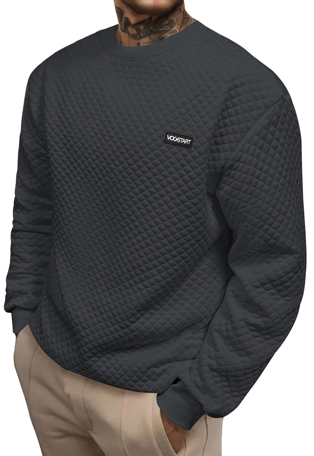 Streetcore Quilted Drop-Shoulder Crewneck Sweatshirt, photo 3