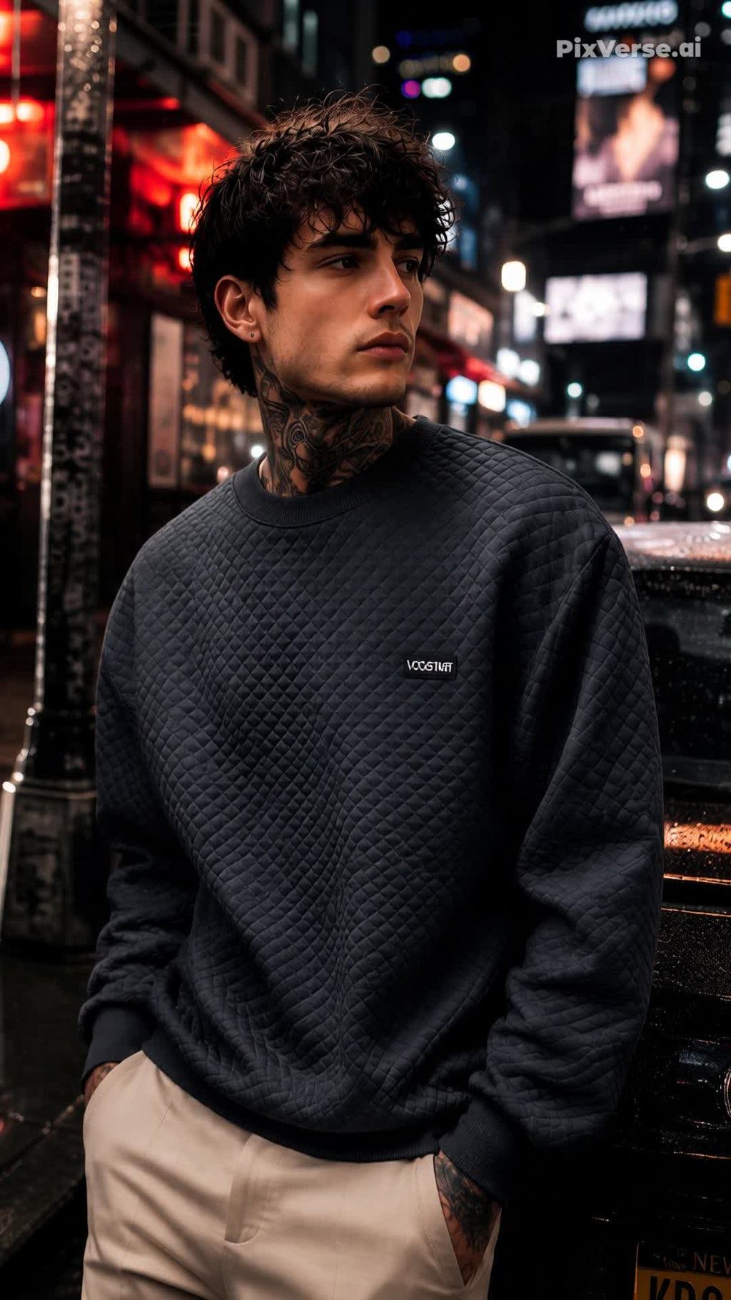 Streetcore Quilted Drop-Shoulder Crewneck Sweatshirt, photo 2