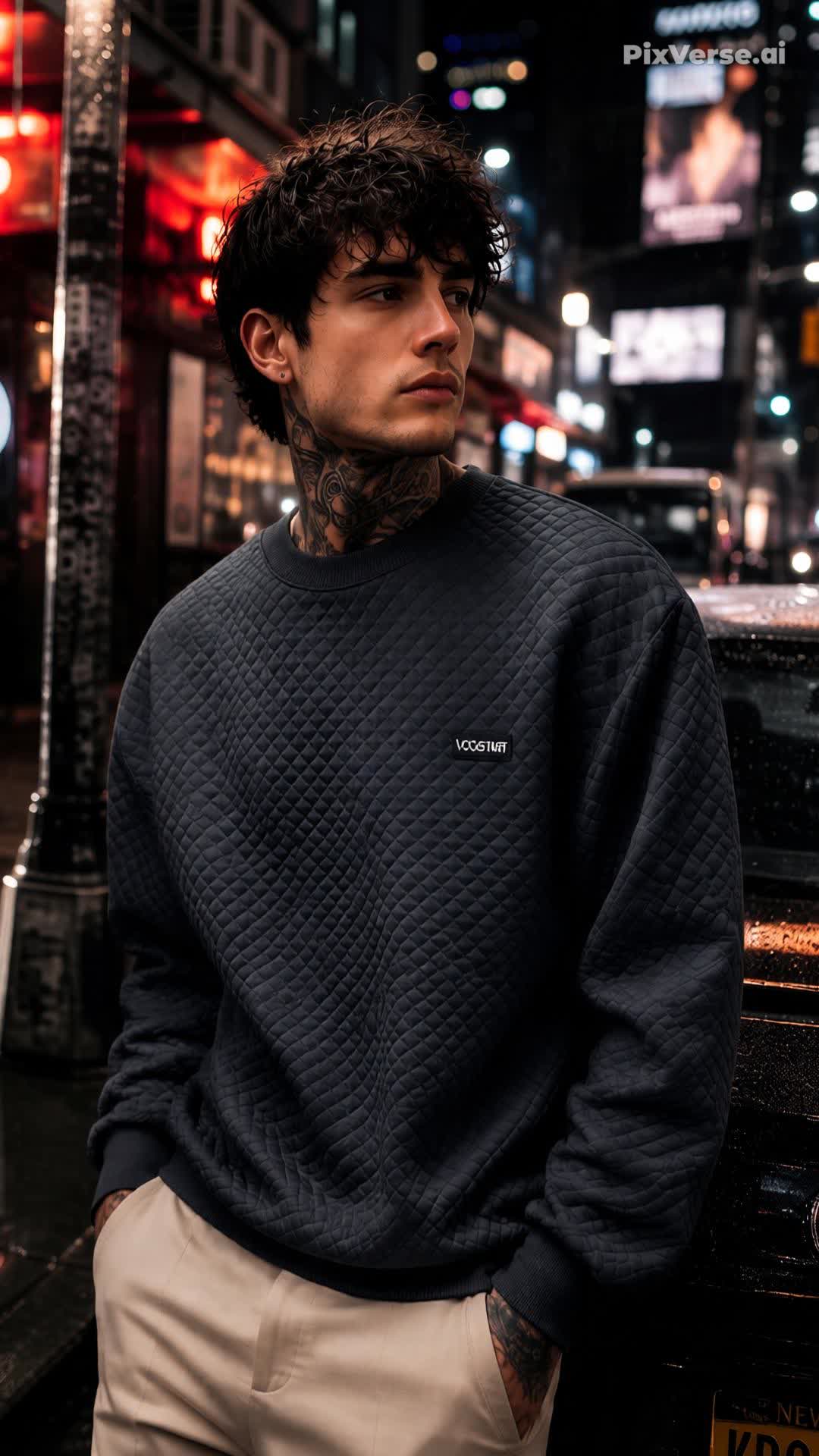 Streetcore Quilted Drop-Shoulder Crewneck Sweatshirt, photo 2